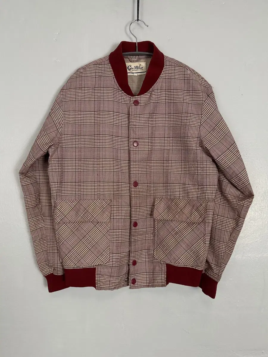 vintage poly plaid blouson